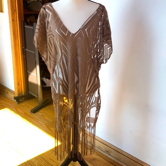 Elegant Tan Swim Coverup - Picture 1 of 4